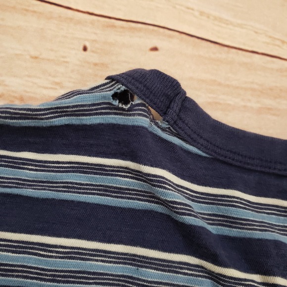 VINTAGE American Eagle Outfitters Shirt Mens XL‎ Blue Striped Distressed 2000s - Picture 13 of 16